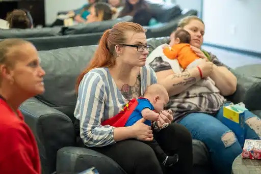 Mothers and their children at The Journey – Pathways in Ashland, Kentucky.